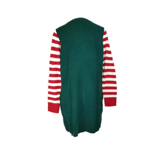 Ugly Christmas Sweater Green Elf Bells Sz - Picture 2 of 3